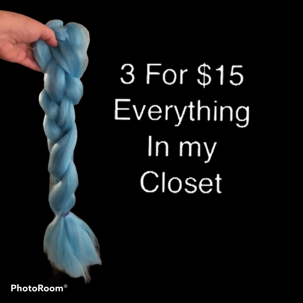 3 For $15 One Blue Hair Braid